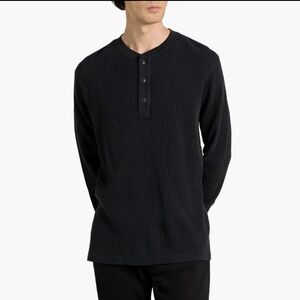rag & bone Waffleknit Cotton Henley Shirt